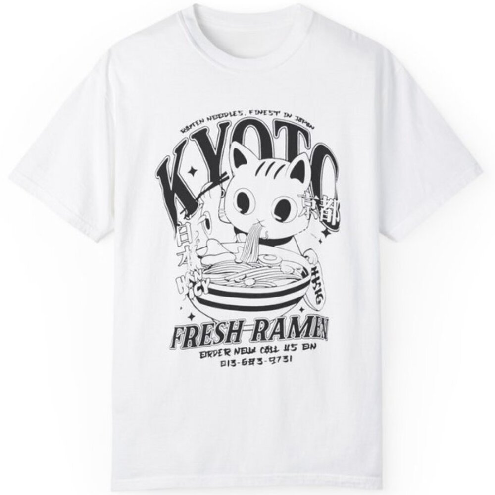 Kyoto Ramen Cat Graphic T-Shirt